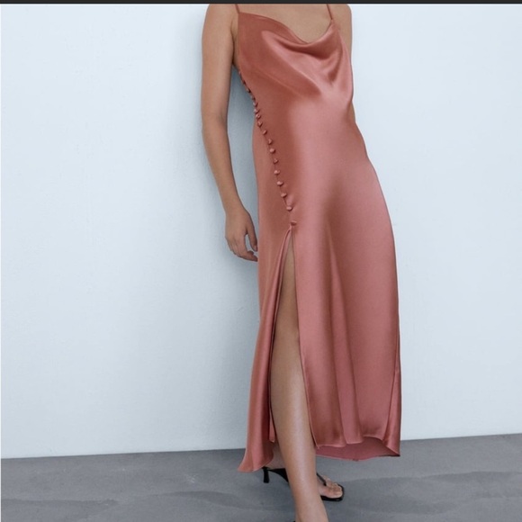 Zara Dresses Nwot Zara Satin Effect Slip Dress Poshmark